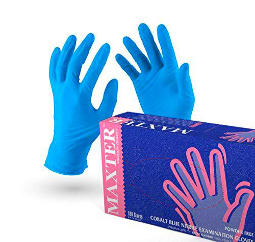 VENSALUD Guantes desechables de nitrilo sin polvo, caja con 100 guantes