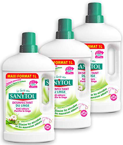 Sanytol desinfectante de ropa con aloe vera - flores de algodón - Lote de 3