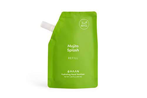 HAAN Desinfectante de Manos | BOLSA DE RECARGA para Dispensador HAAN | 100 ml | Desinfectante Hidratante con Aloe Vera | Antiséptico | MOJITO SPLASH