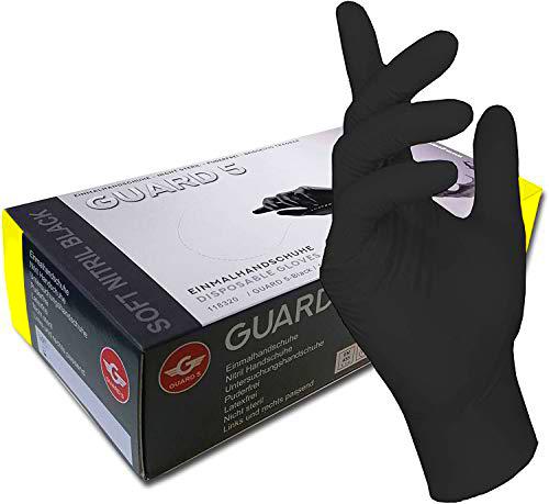 GUARD 5 Guantes de nitrilo desechables sin polvo - 100 unidades en caja dispensadora Guantes de protección bien tolerados