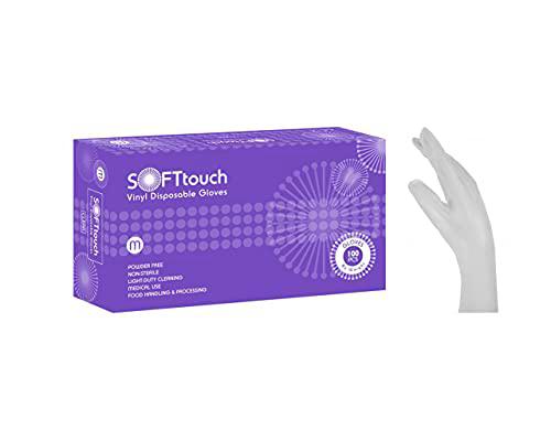 Tegcare Guantes de vinilo sin polvo, AQL 1.5, 100 unidades