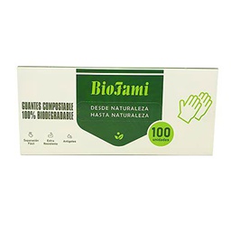 BIOFAMI Guantes Desechables Compostables, 100 unidades