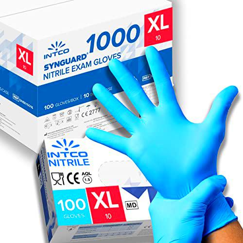 1000 guantes de nitrilo sin polvo, sin látex, hipoalergénicos