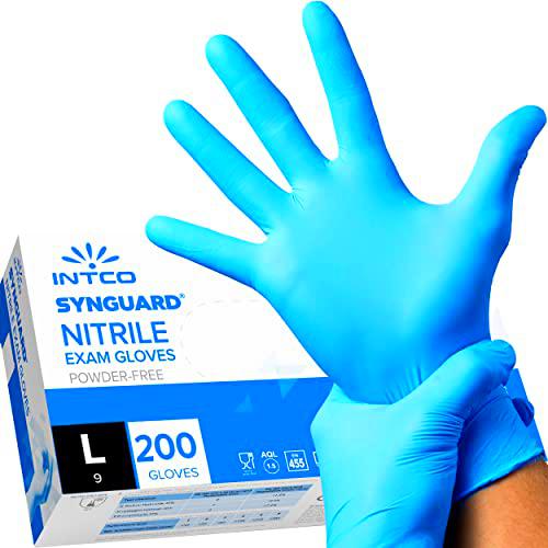 200 guantes de nitrilo sin polvo, sin látex, hipoalergénicos