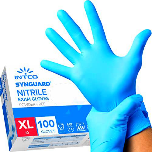 100 guantes de Nitrilo XL sin polvo, sin látex, hipoalergénicos