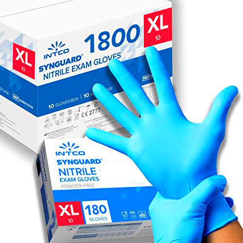 1800 guantes de nitrilo sin polvo, sin látex, hipoalergénicos