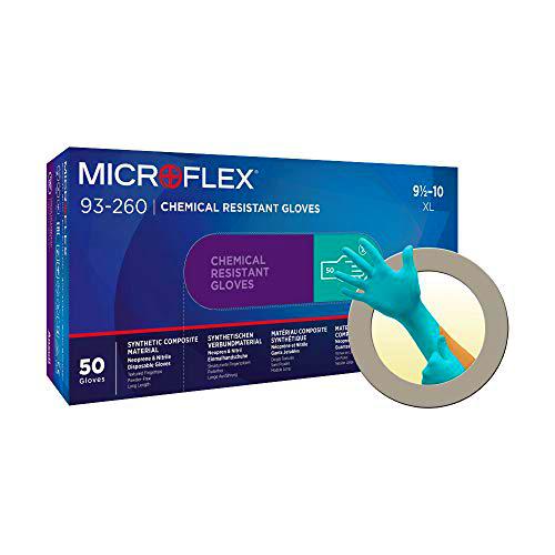 Ansell Microflex 93-260 Guantes Desechables de Nitrilo y Neopreno Resistentes a Químicos Agresivos