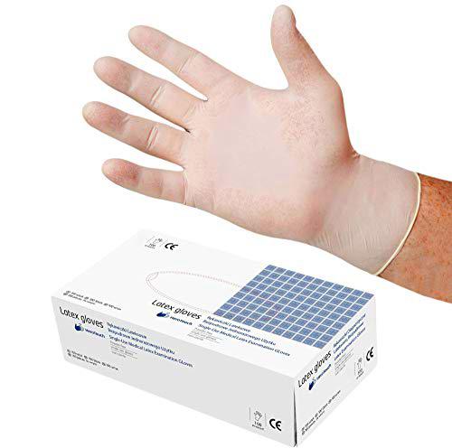 HeroTouch, 100 Guantes de Látex Medicinal Desechables