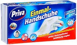 Priva 100 guantes desechables de látex, sin polvo, aptos para alimentos, talla M