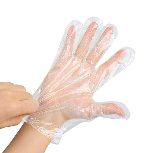 si 2000 PCS Guantes Desechables de Plástico Transparente de Polietileno