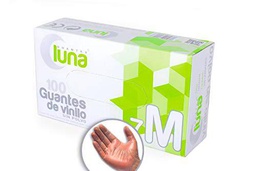 Luna V14107, Caja De 100 Guantes De Vinilo Sin Polvo