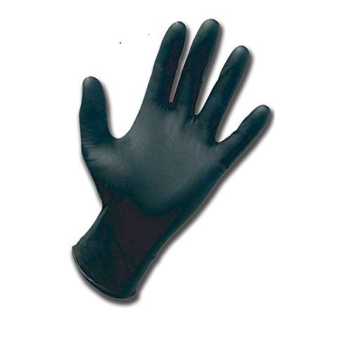 VIRSUS Guantes de nitrilo negros sin polvo, talla L