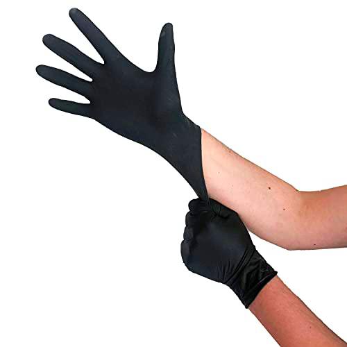 Guantes desechables negros, guantes desechables S, 100 unidades