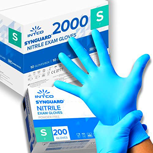 2000 guantes de nitrilo sin polvo, sin látex, hipoalergénicos