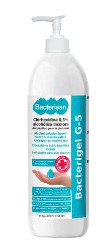 BACTERIGEL G-5 1L | Gel de manos desinfectante autosecante | Antiséptico para la piel sana | Testado bajo control dermatológico y pediátrico