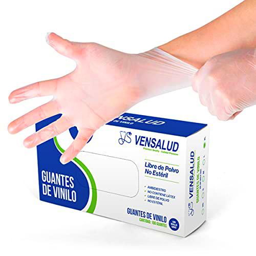 VENSALUD - Guantes de VINILO desechables. Sin Polvo