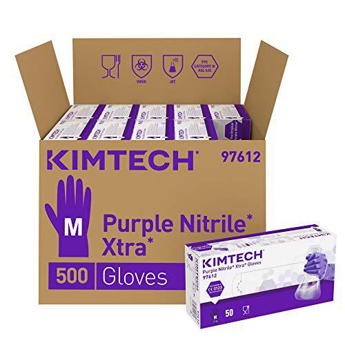 Kimtech Purple Nitrile - Guantes portátiles por ambos lados, M, 500