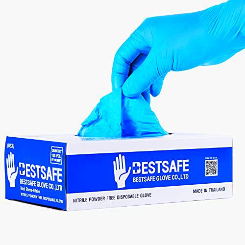 BestSafe. Caja 100 unidades Guantes de NITRILO desechables adulto