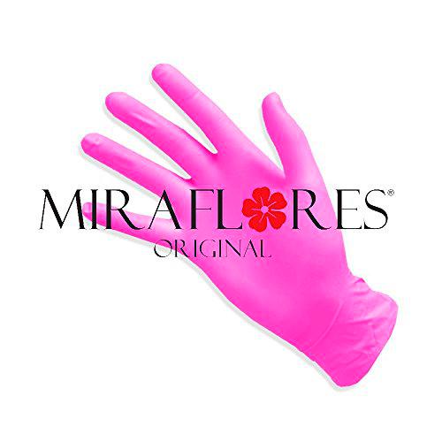 Guantes desechables de nitrilo Rosa - Pack de 100 guantes