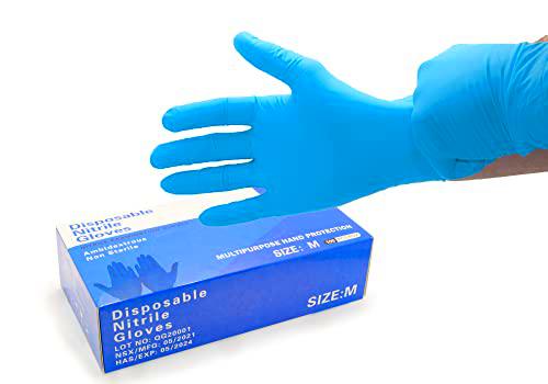 Guantes de Nitrilo desechables talla M (mediana) - caja de 100 guantes resistentes