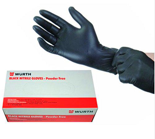 Wurth Gants Nitrile Noir XL Non poudré jetable