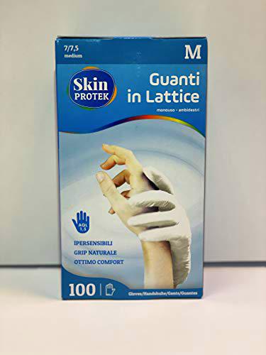 Bericah Skin Protek - Guantes desechables de látex (M)