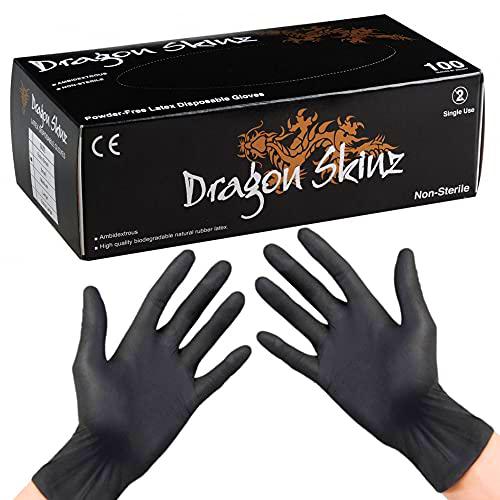 Le Pro du Médical 100 Guantes desechables de látex negro Dragon Skinz