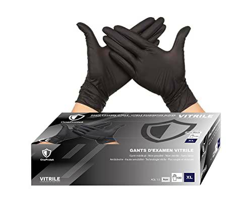 OneProtek Guantes desechables de vitrilo de nitrilo mixto