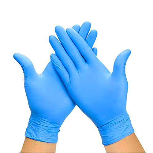 Caja de 100 x Guantes de nitrilo desechable azul medio tamaño