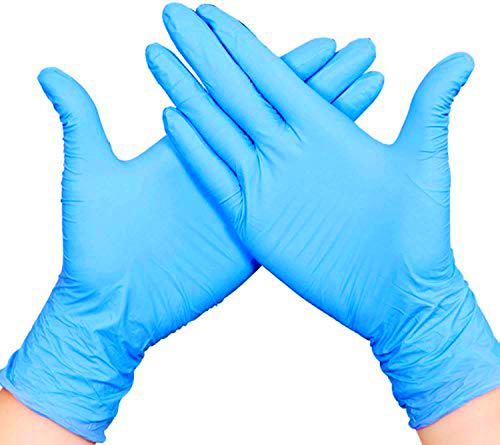 200pcs Nitrilo Guantes Desechables L Polvo Guantes Azul Libres De Látex