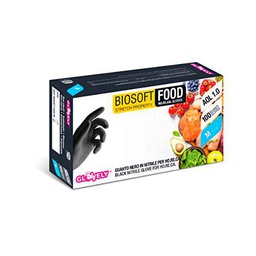 Idea party BIOSOFT Food Guantes de nitrilo negro sin polvo S X 100 Rays