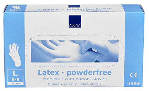 Caja de 100 guantes latex de examen no empolvados-L