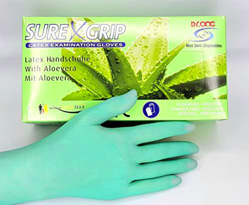 Dr. One - Guantes desechables de látex con aloe vera respetuosos con la piel