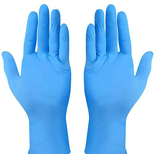 Merrimen Guantes desechables azules - Caja de 100 | Guantes de vinilo ambidiestro extra grandes