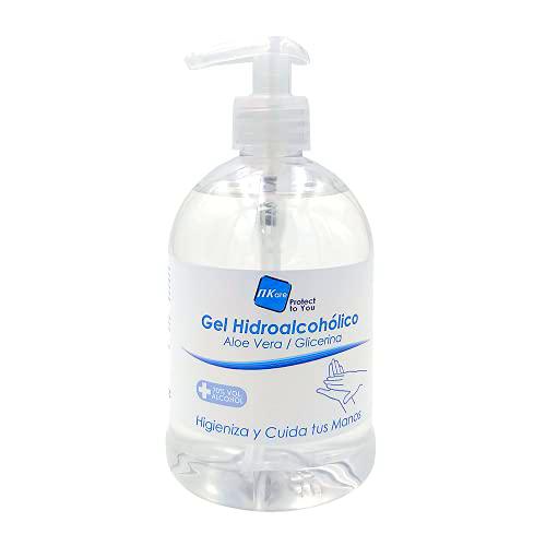 Nkare - Gel Hidroalcohólico Higienizante de manos de 500ml (Doble Tapón dispensador)