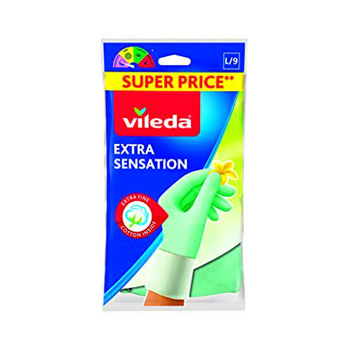 Vileda - Extra Sensation - Guantes multi-usos, talla L