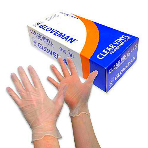 Gloveman Clear Vinyl Gloves (Box of 100) (Medium) by GLOVEMAN