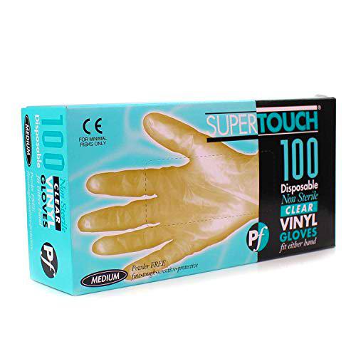 Supertouch - Guantes de vinilo sin polvo (tamaño mediano