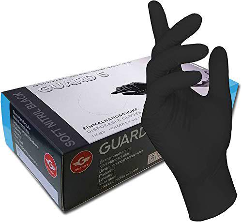 GUARD 5 Guantes de nitrilo desechables sin polvo - 100 unidades en caja dispensadora Guantes de protección bien tolerados