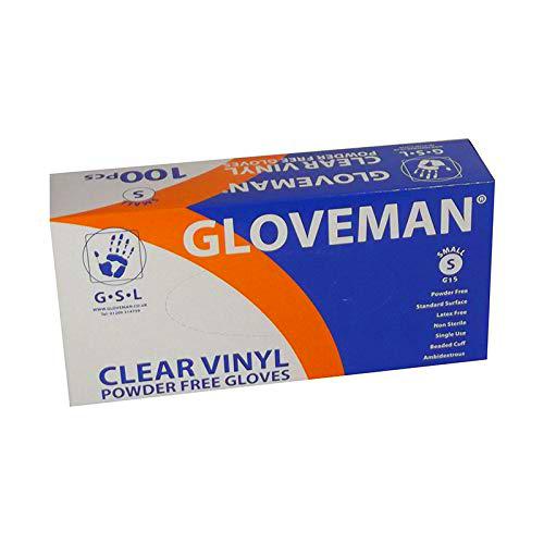 Gloveman Clear Vinyl Gloves (Box of 100) (Small)