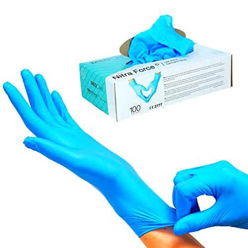 100 guantes desechables de nitrilo Medcare sin polvo