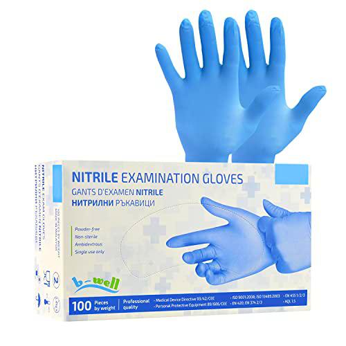 B-well Pulse - Guantes desechables de nitrilo, 100 unidades