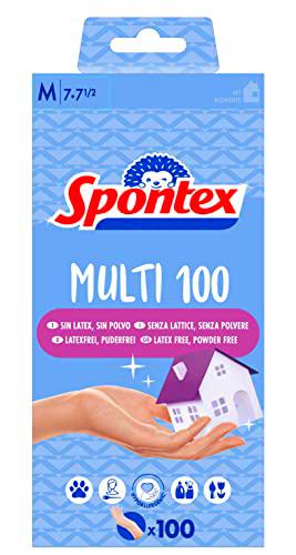 Spontex - Guantes Multi 100, Talla M - 100 Unidades.