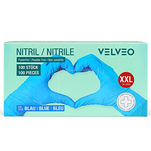 100 guantes desechables de nitrilo, en caja dispensadora