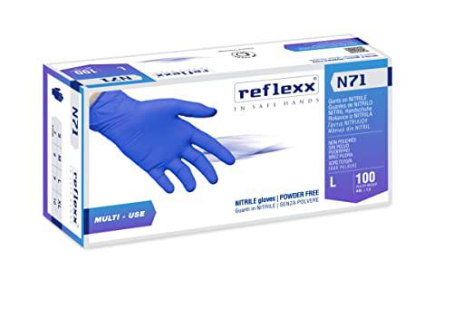 Guanti Nitrile Reflexx N71 sin polvo -100 unidades (L)