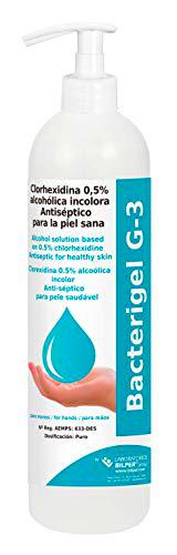 BACTERISAN Bacterigel G-3 750Ml | Gel de Manos Desinfectante Autosecante| Antiséptico para la Piel Sana | Testado Bajo Control Dermatológico y Pediátrico | Bacterisan 750 ml