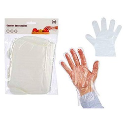 BigBuy Home S3606769 Guantes Transparente, Plástico, 100 Piezas