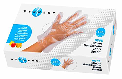 KENMARE Guantes PEHD, 500 Pcs/Caja