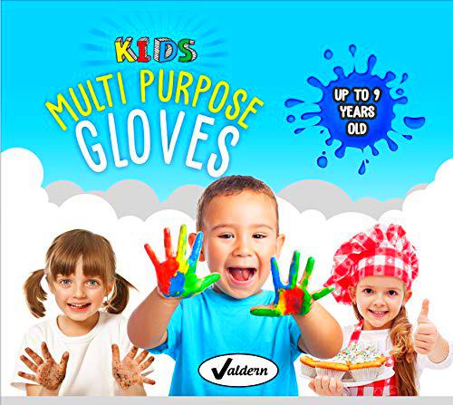 Valdern - Guantes desechables para niños (20 pares, sin látex)