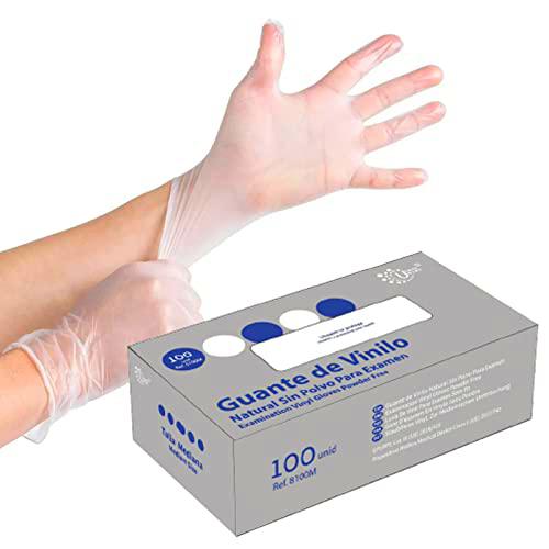 Uhealth Guantes de Vinilo Natural sin Polvo 100 unidades (M)